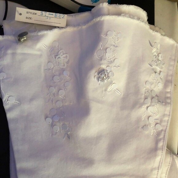 Juliette sz 10 White Sequin Bell Bottom Jeans NWT - Picture 8 of 10